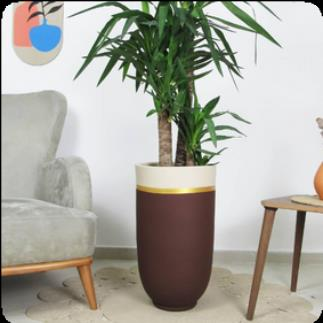 Aura Banded Tall Vessel (Bordo)